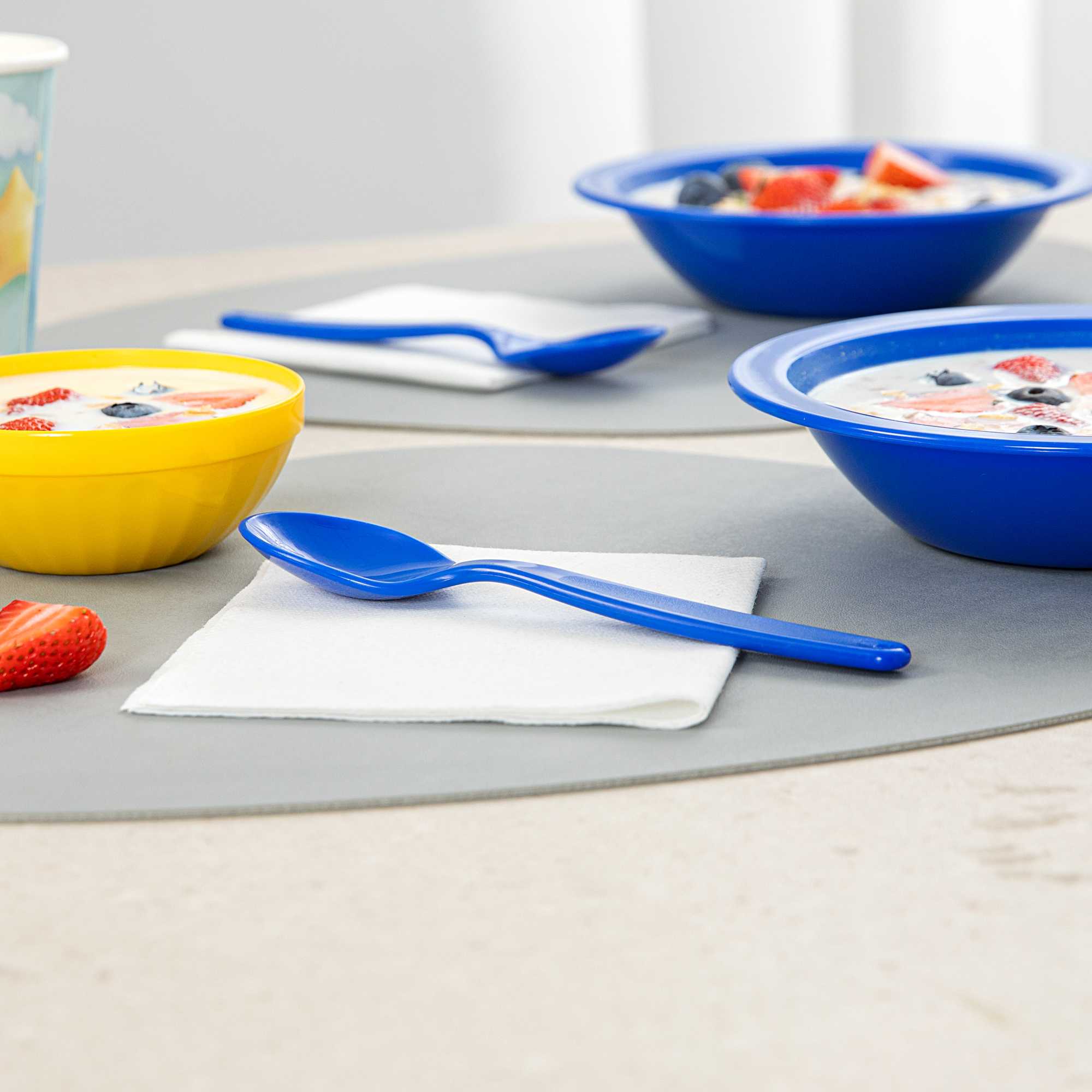 RW Kids Blue Plastic Spoon - 6 3/4" x 1 1/4" - 10 count box