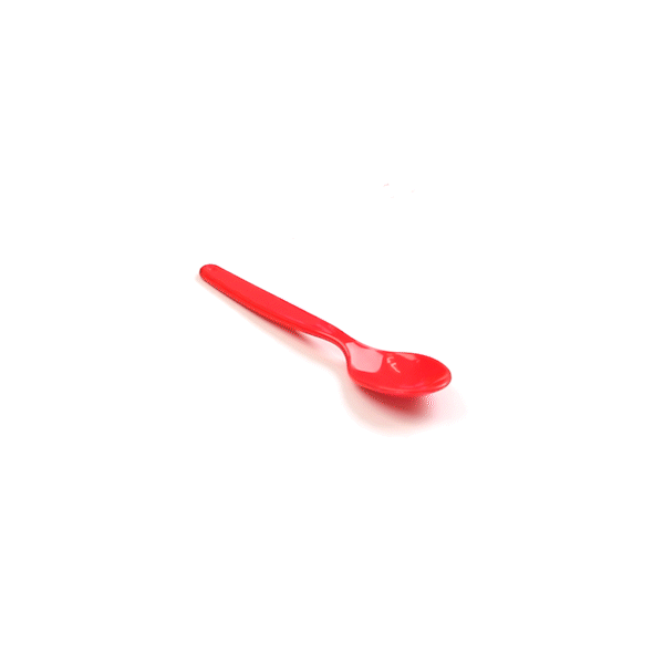 RW Kids Red Plastic Spoon - 6 3/4" x 1 1/4" - 10 count box