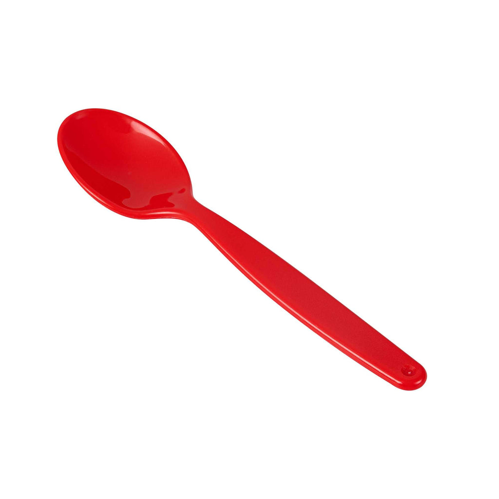 RW Kids Red Plastic Spoon - 6 3/4" x 1 1/4" - 10 count box