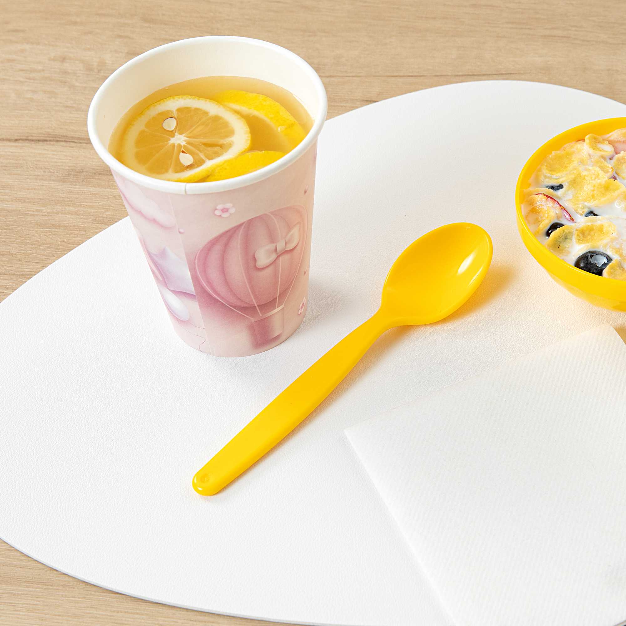 RW Kids Yellow Plastic Spoon - 6 3/4" x 1 1/4" - 10 count box