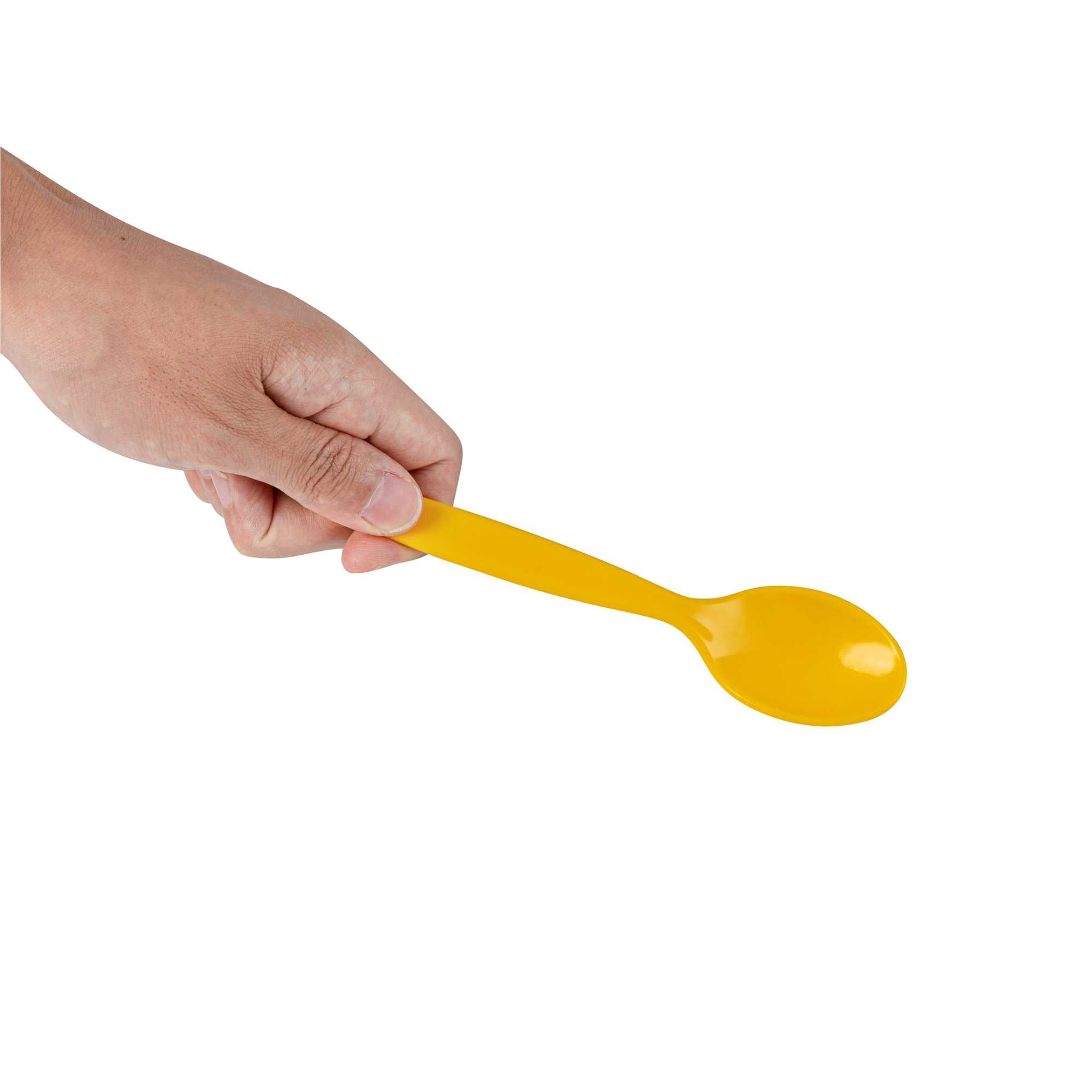 RW Kids Yellow Plastic Spoon - 6 3/4" x 1 1/4" - 10 count box