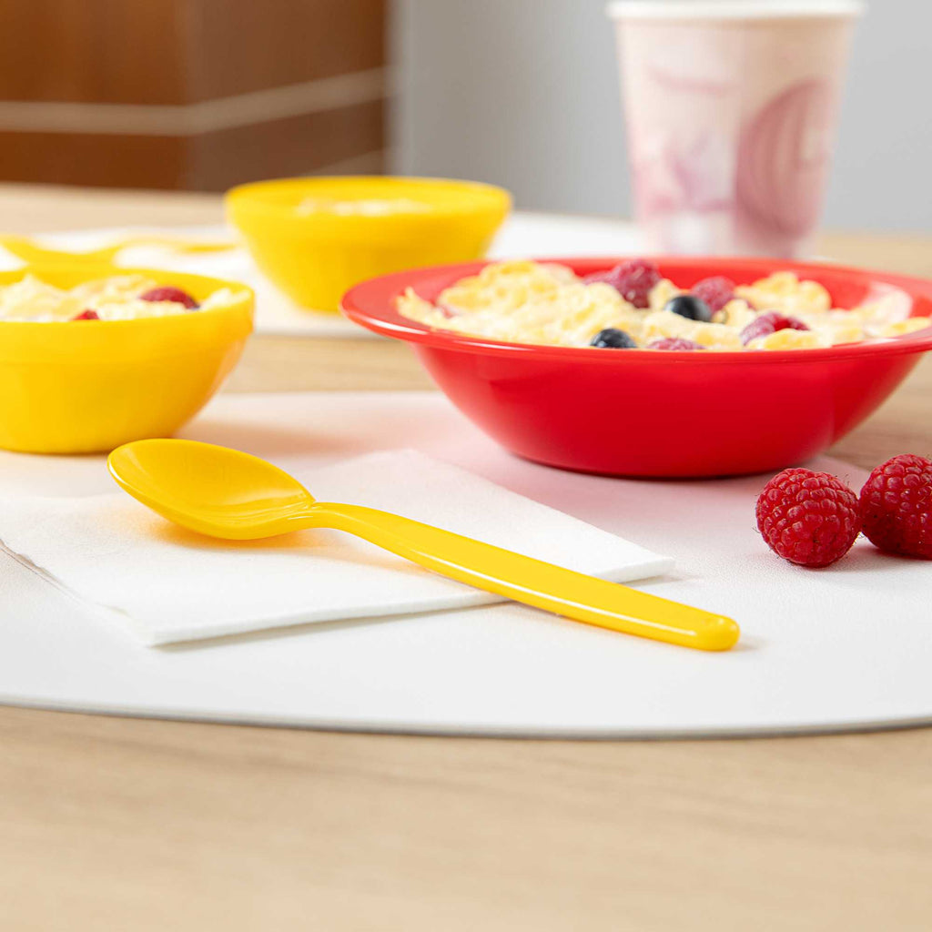 RW Kids Yellow Plastic Spoon - 6 3/4" x 1 1/4" - 10 count box