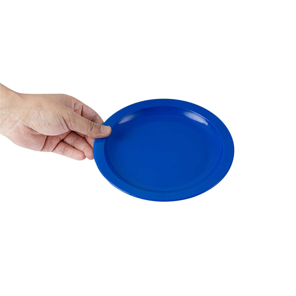 RW Kids Round Blue Plastic Plate - 6 3/4" x 6 3/4" - 10 count box