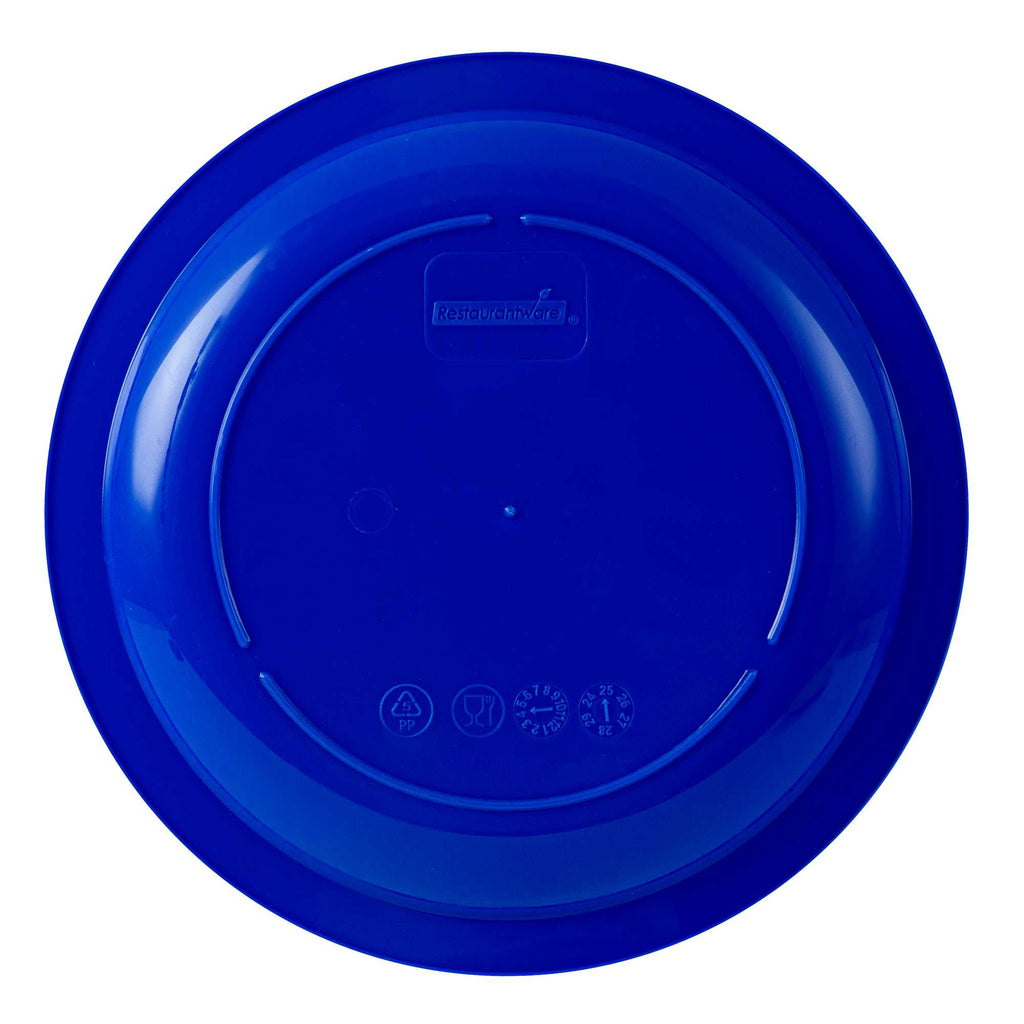 RW Kids Round Blue Plastic Plate - 6 3/4" x 6 3/4" - 10 count box