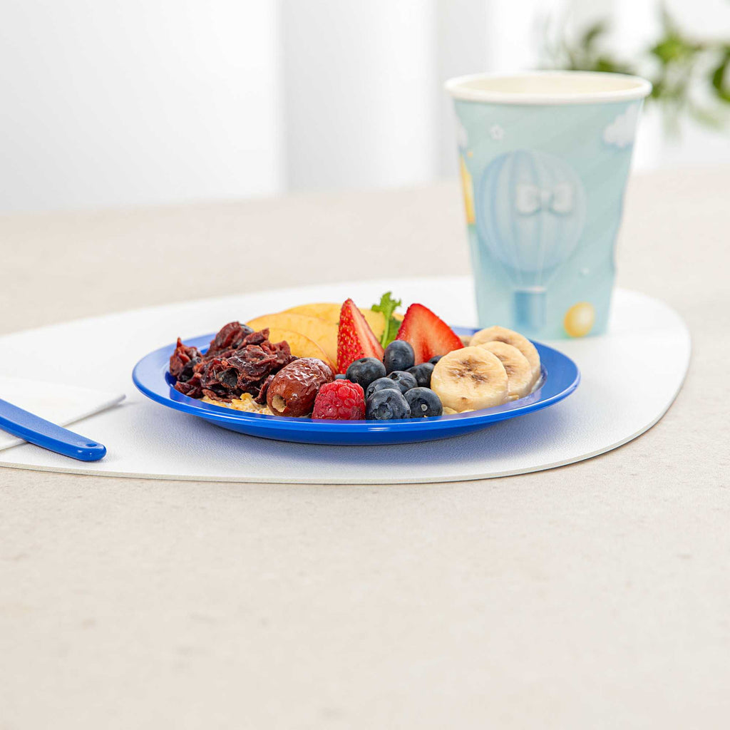 RW Kids Round Blue Plastic Plate - 6 3/4" x 6 3/4" - 10 count box