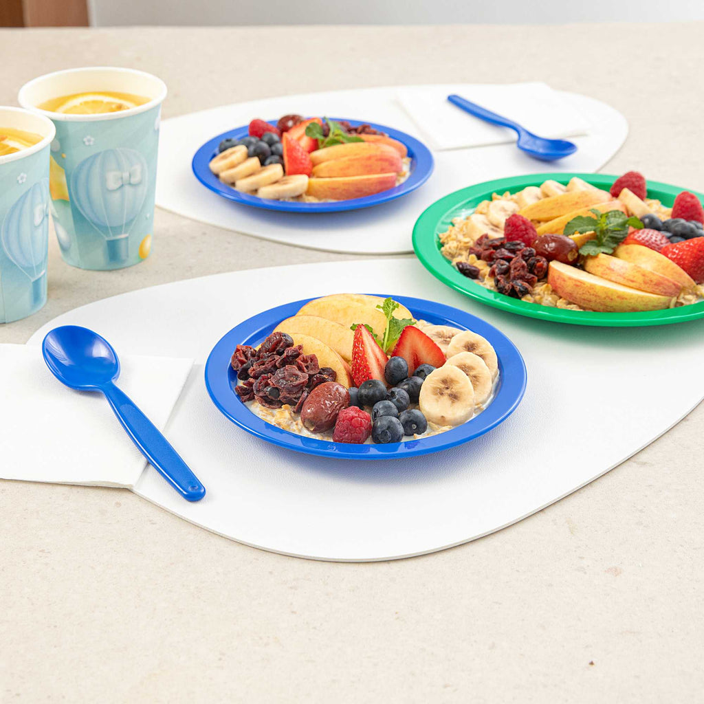 RW Kids Round Blue Plastic Plate - 6 3/4" x 6 3/4" - 10 count box