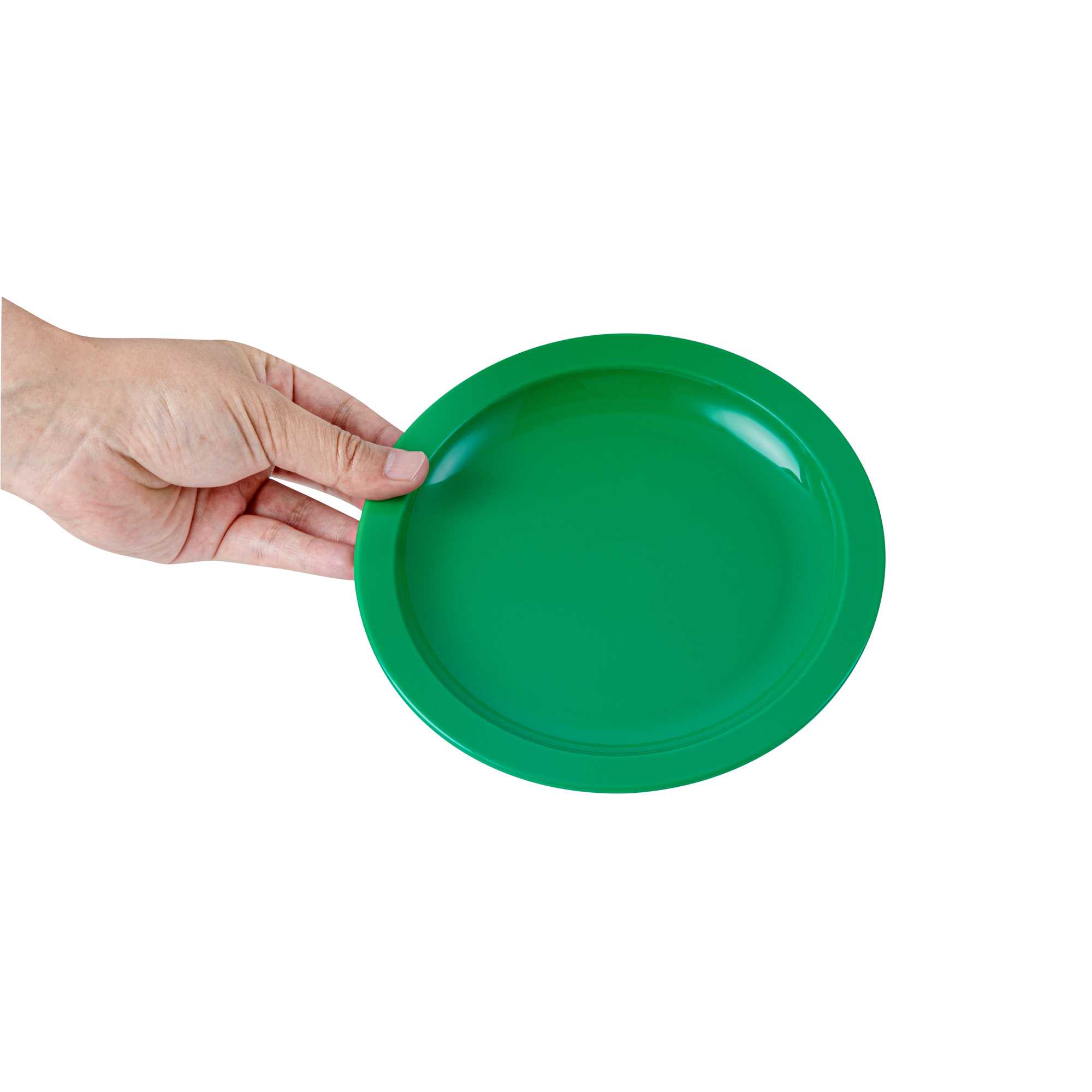 RW Kids Round Green Plastic Plate - 6 3/4" x 6 3/4" - 10 count box