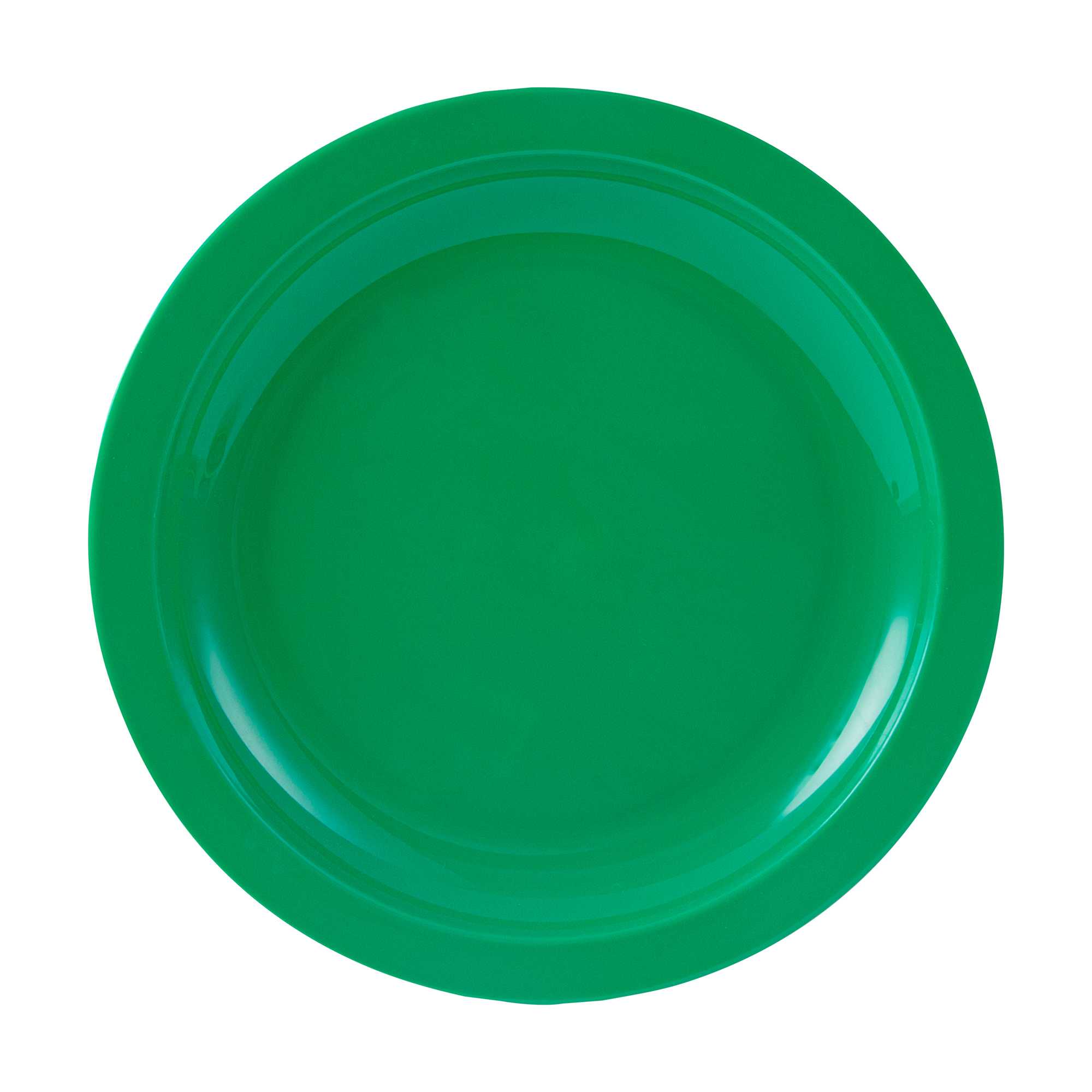 RW Kids Round Green Plastic Plate - 6 3/4" x 6 3/4" - 10 count box