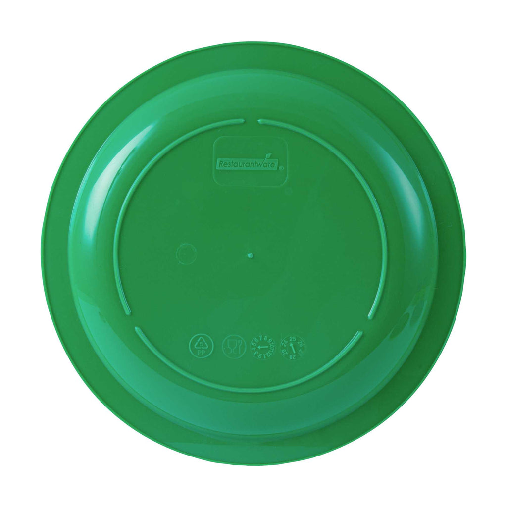 RW Kids Round Green Plastic Plate - 6 3/4" x 6 3/4" - 10 count box