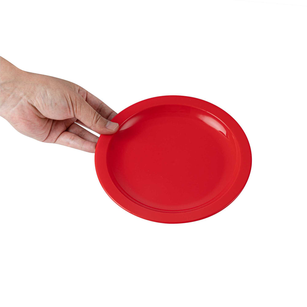 RW Kids Round Red Plastic Plate - 6 3/4" x 6 3/4" - 10 count box