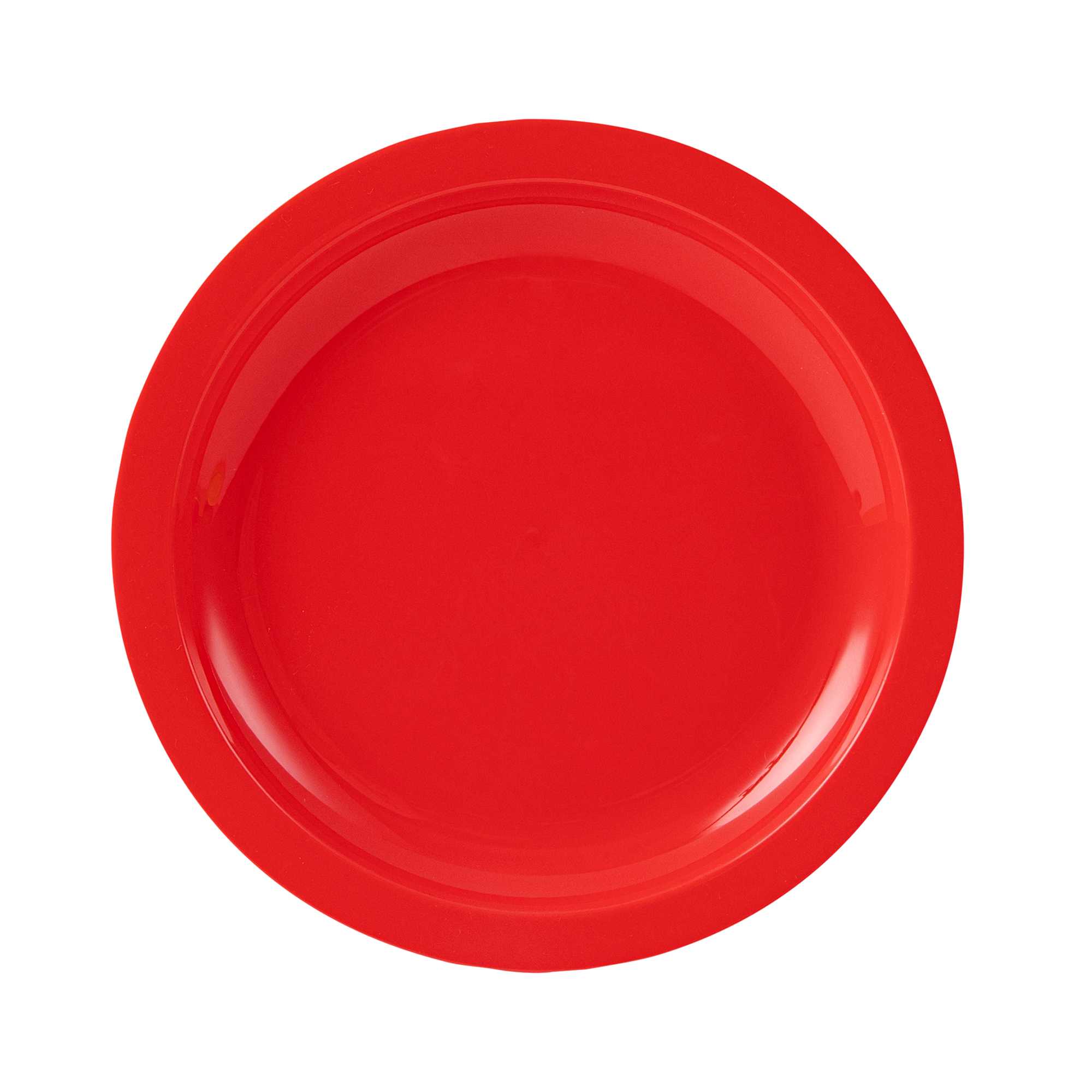 RW Kids Round Red Plastic Plate - 6 3/4" x 6 3/4" - 10 count box