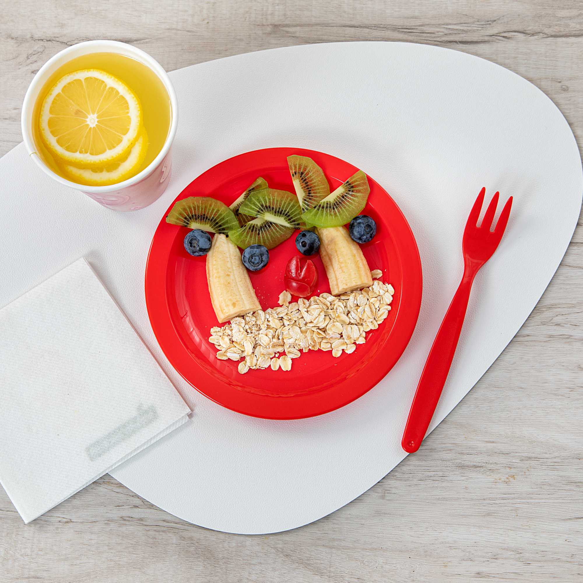 RW Kids Round Red Plastic Plate - 6 3/4" x 6 3/4" - 10 count box