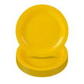 RW Kids Round Yellow Plastic Plate - 6 3/4" x 6 3/4" - 10 count box