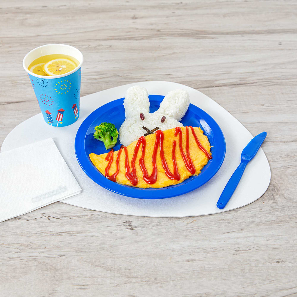 RW Kids Round Blue Plastic Plate - 9" x 9" - 10 count box