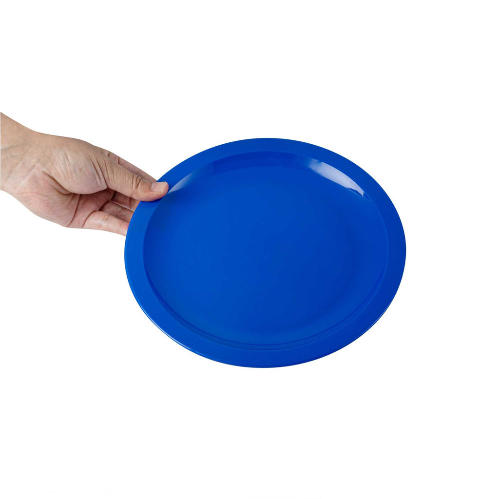 RW Kids Round Blue Plastic Plate - 9" x 9" - 10 count box