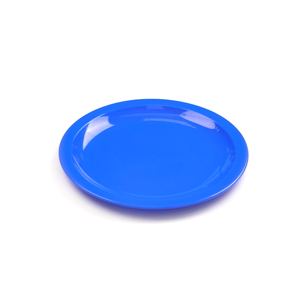 RW Kids Round Blue Plastic Plate - 9" x 9" - 10 count box