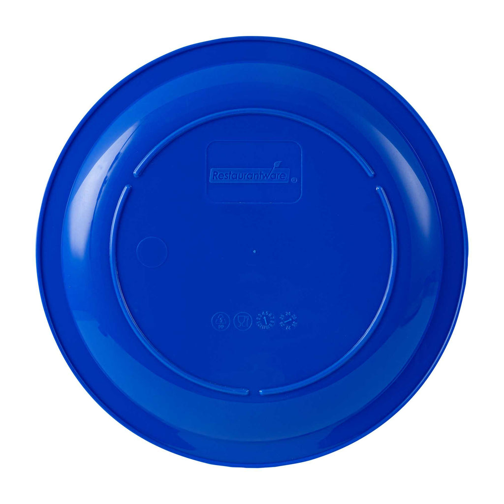 RW Kids Round Blue Plastic Plate - 9" x 9" - 10 count box