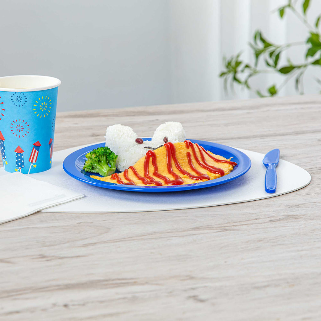 RW Kids Round Blue Plastic Plate - 9" x 9" - 10 count box