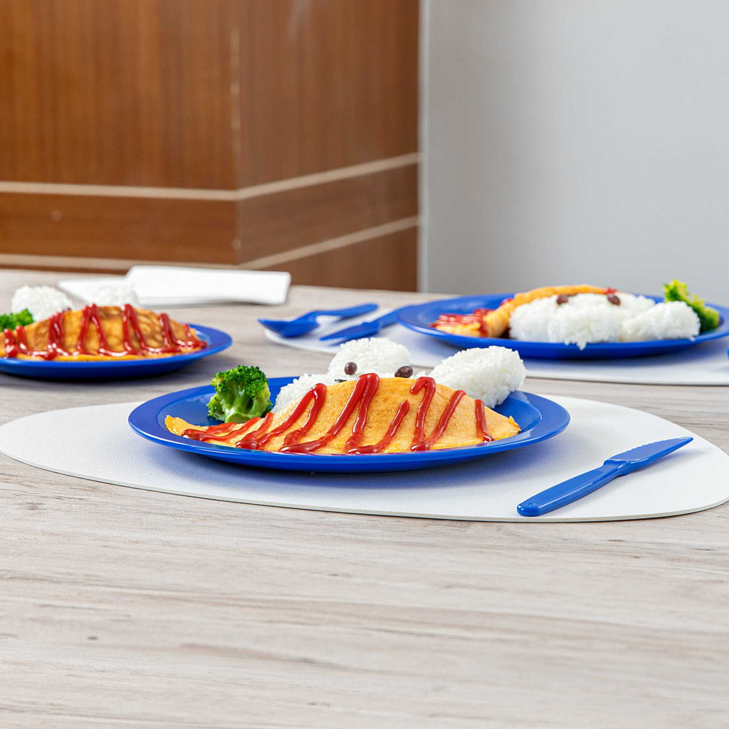 RW Kids Round Blue Plastic Plate - 9" x 9" - 10 count box