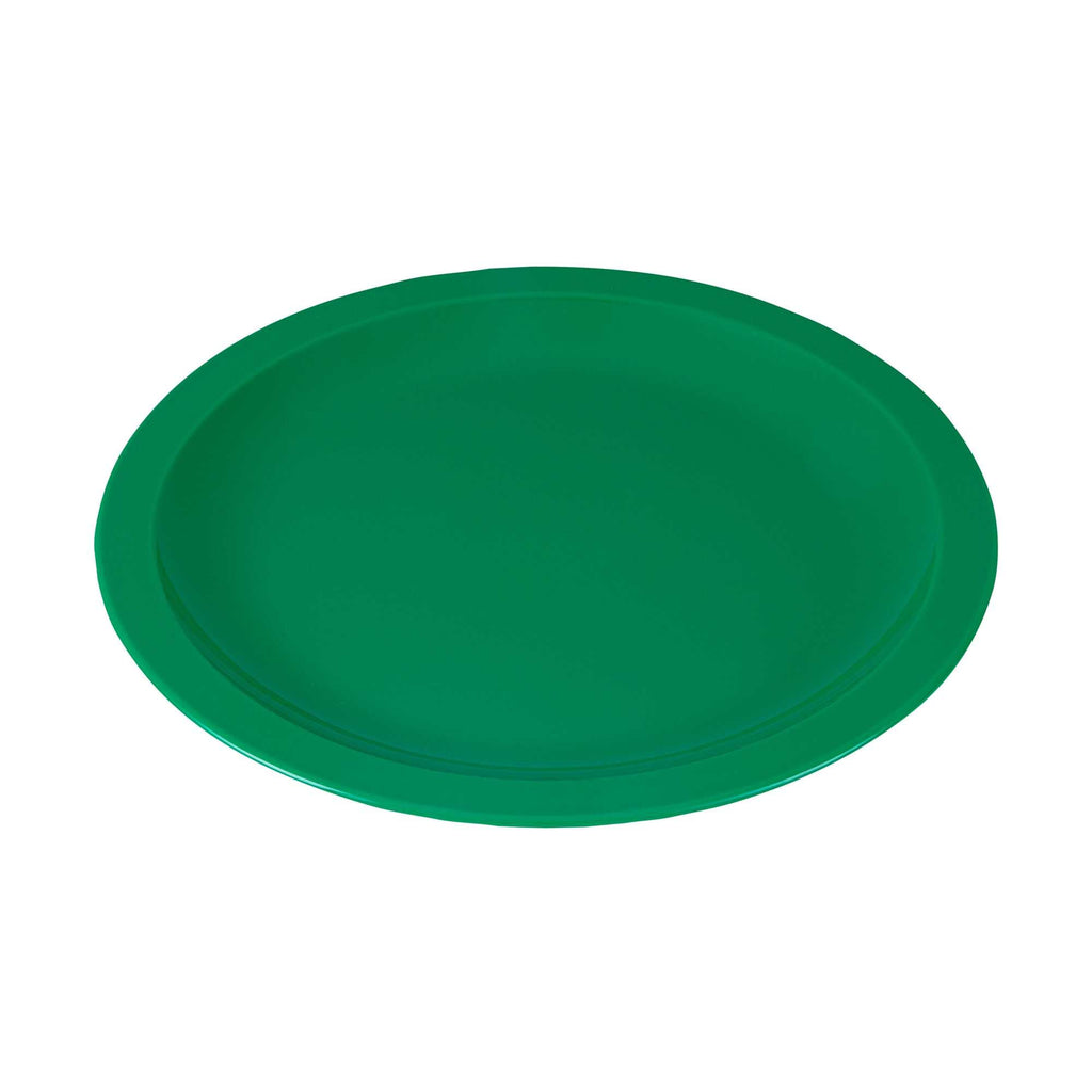 RW Kids Round Green Plastic Plate - 9" x 9" - 10 count box