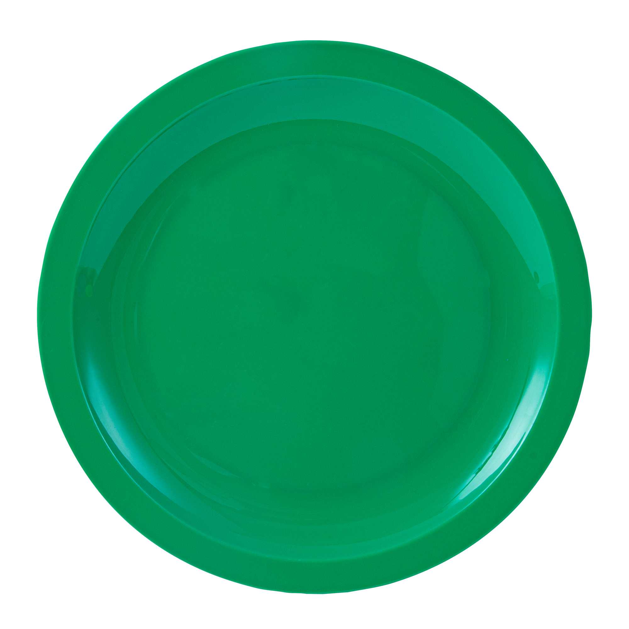 RW Kids Round Green Plastic Plate - 9" x 9" - 10 count box