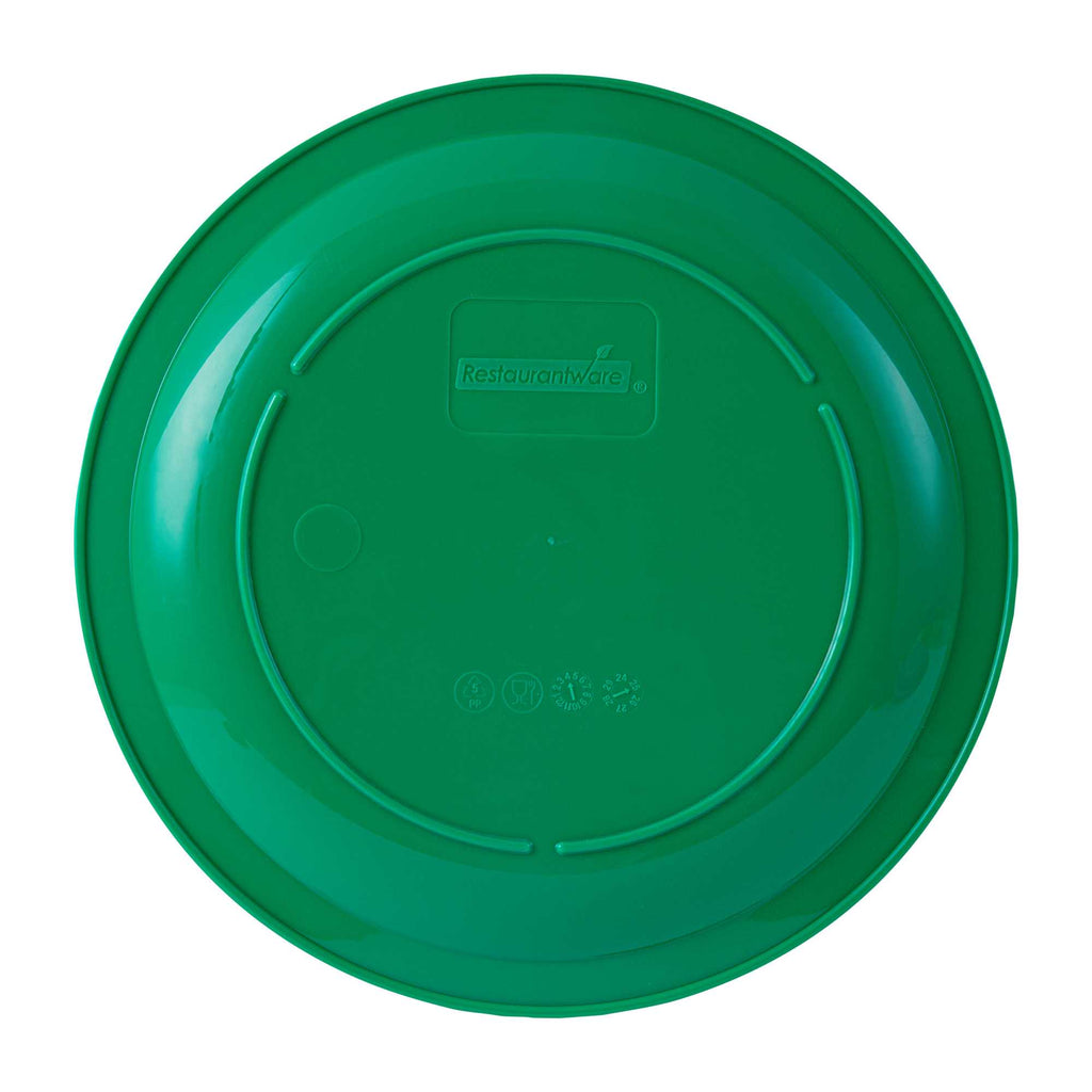 RW Kids Round Green Plastic Plate - 9" x 9" - 10 count box