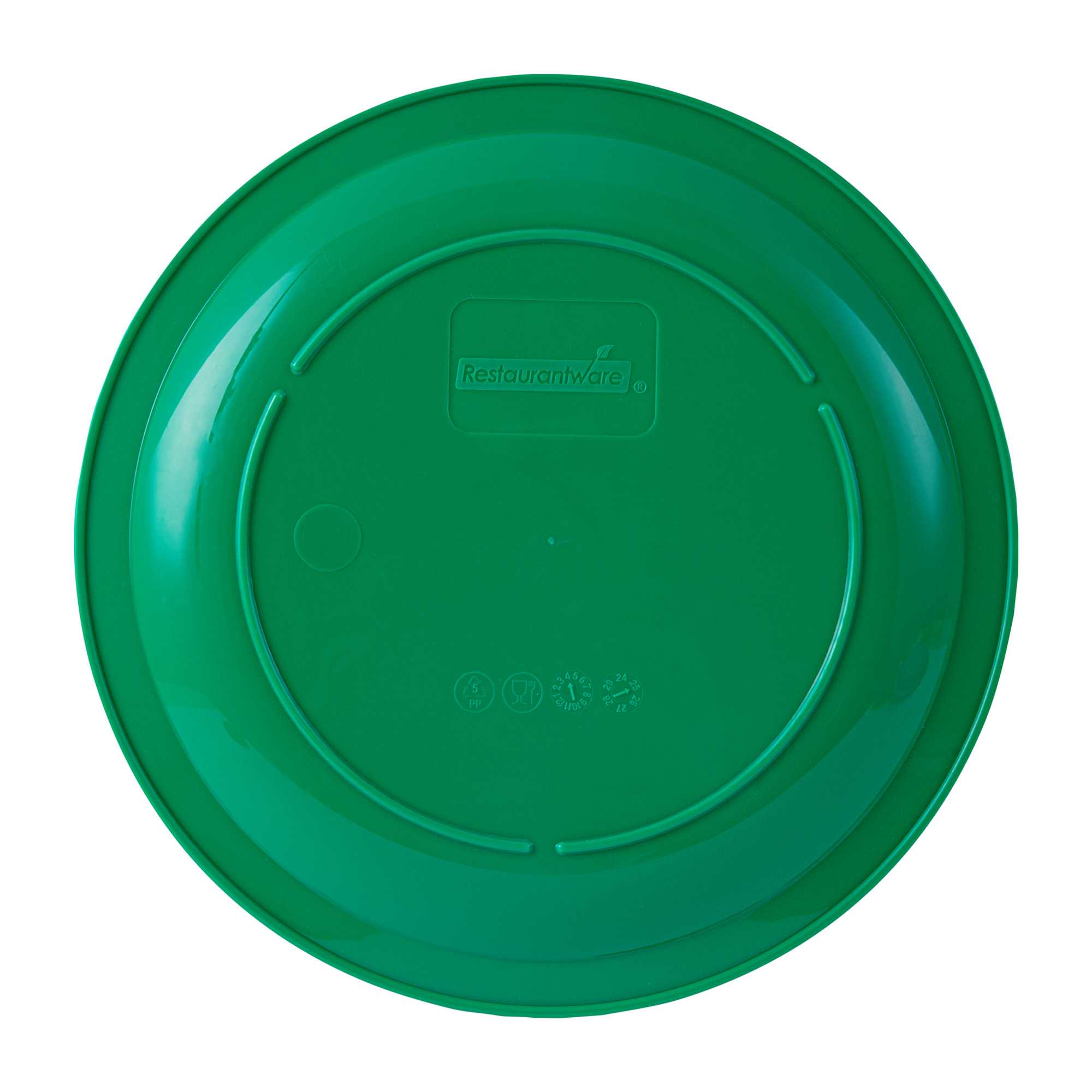 RW Kids Round Green Plastic Plate - 9" x 9" - 10 count box