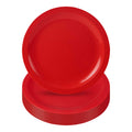 RW Kids Round Red Plastic Plate - 9" x 9" - 10 count box