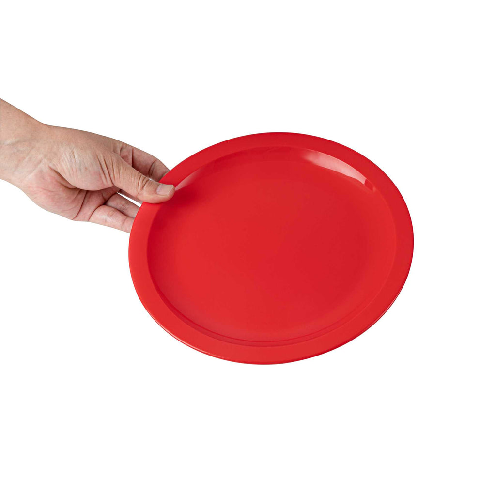RW Kids Round Red Plastic Plate - 9" x 9" - 10 count box