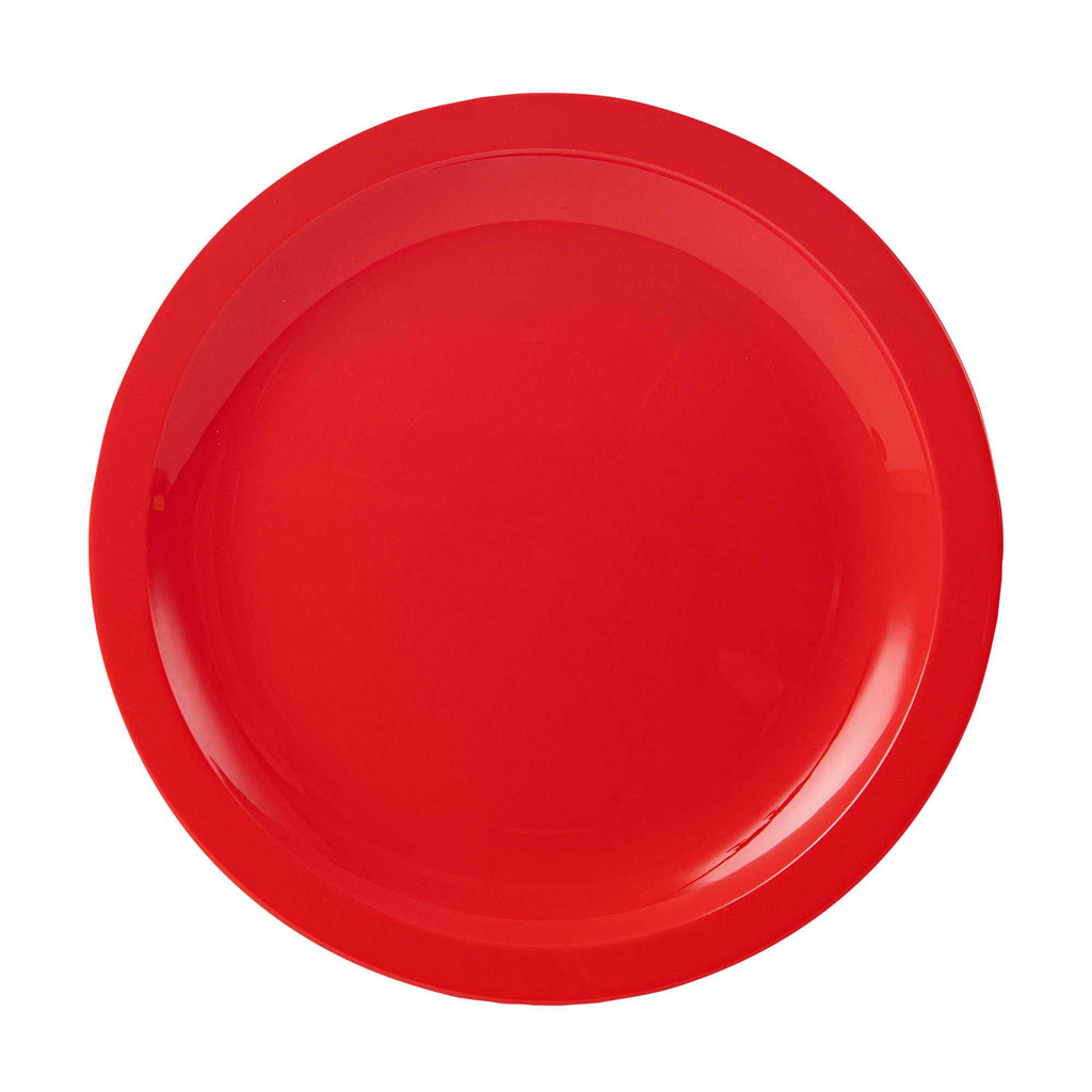 RW Kids Round Red Plastic Plate - 9" x 9" - 10 count box
