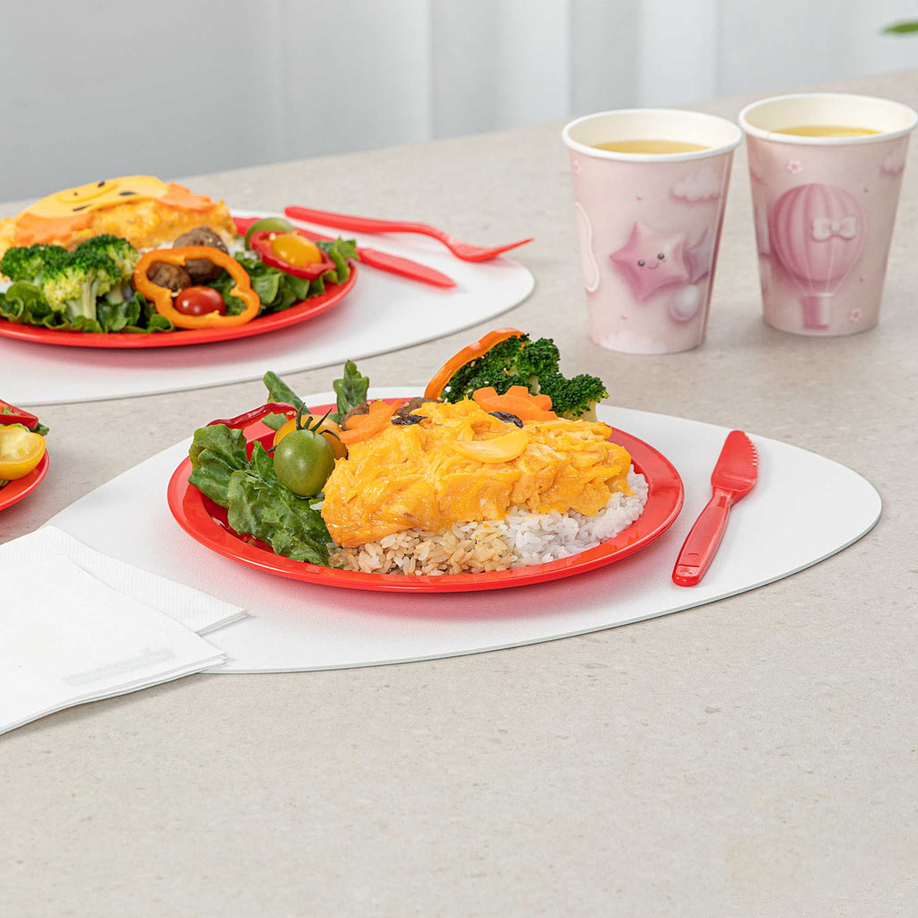 RW Kids Round Red Plastic Plate - 9" x 9" - 10 count box