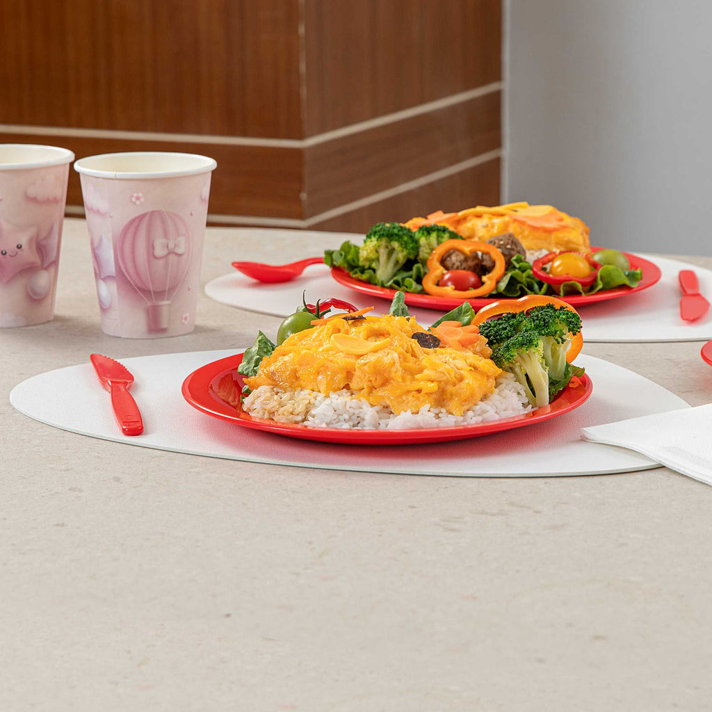 RW Kids Round Red Plastic Plate - 9" x 9" - 10 count box