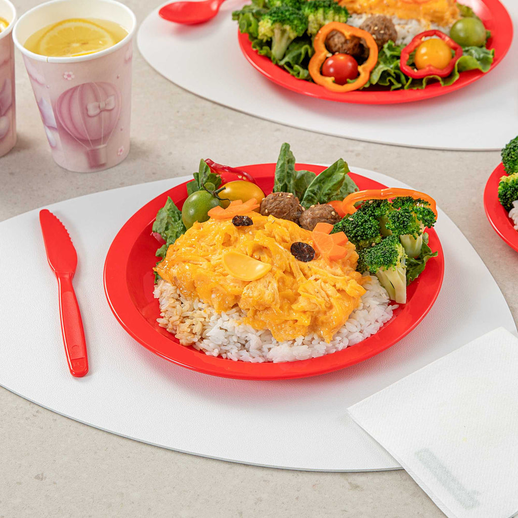 RW Kids Round Red Plastic Plate - 9" x 9" - 10 count box