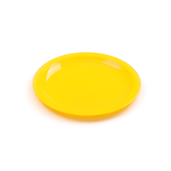 RW Kids Round Yellow Plastic Plate - 9" x 9" - 10 count box