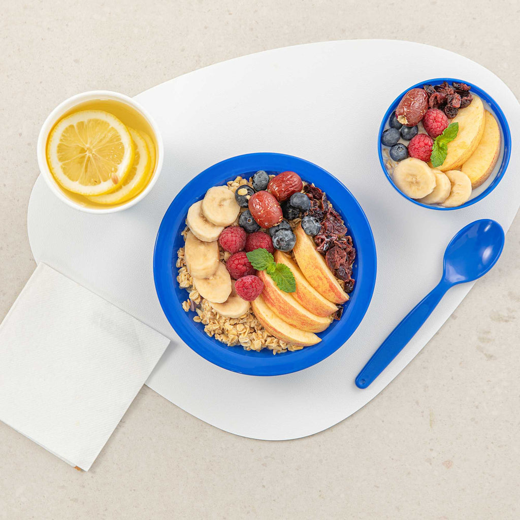 RW Kids 14 oz Round Blue Plastic Bowl - 6 3/4" x 6 3/4" x 4 1/4" - 10 count box
