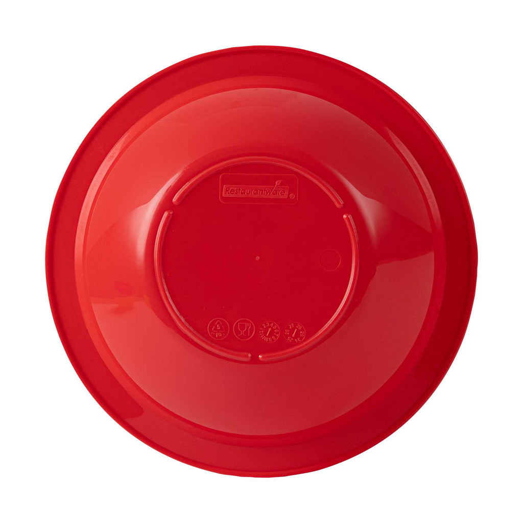 RW Kids 14 oz Round Red Plastic Bowl - 6 3/4" x 6 3/4" x 4 1/4" - 10 count box
