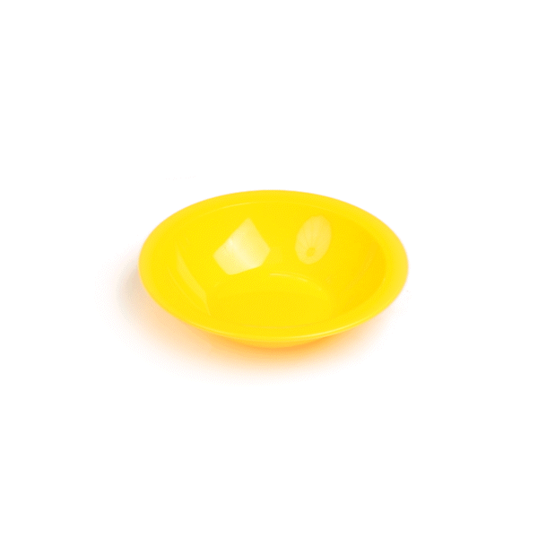 RW Kids 14 oz Round Yellow Plastic Bowl - 6 3/4" x 6 3/4" x 4 1/4" - 10 count box