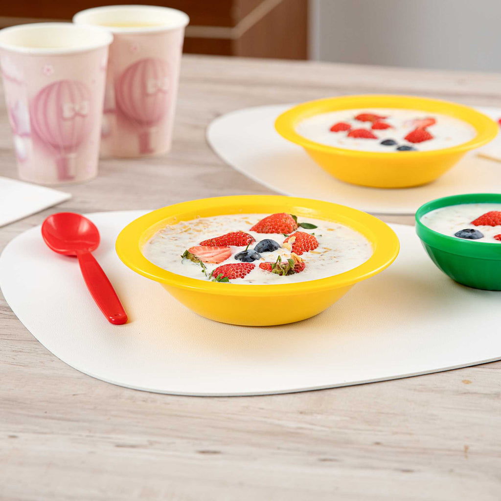 RW Kids 14 oz Round Yellow Plastic Bowl - 6 3/4" x 6 3/4" x 4 1/4" - 10 count box