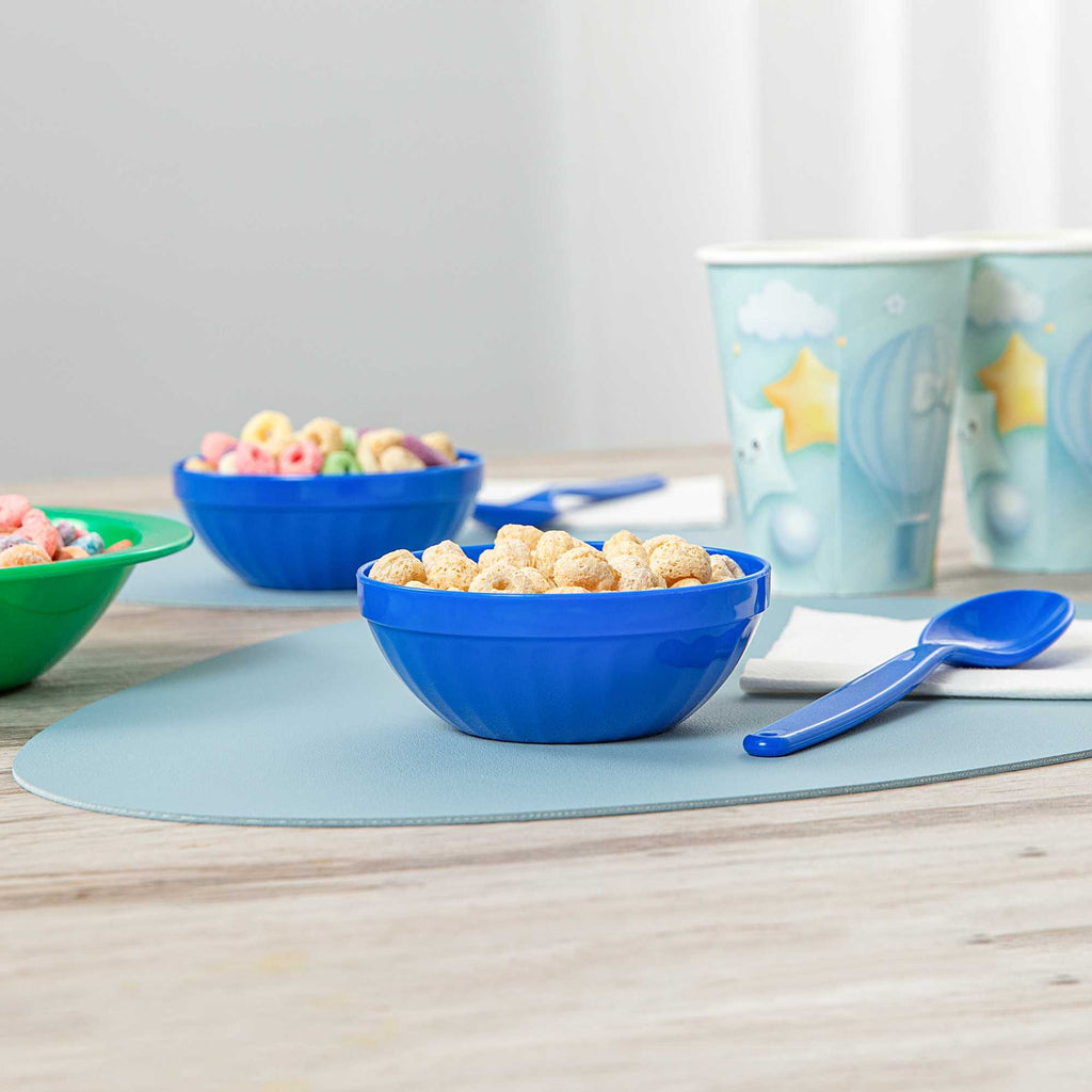 RW Kids 7 oz Round Blue Plastic Bowl - 4" x 4" x 7" - 10 count box