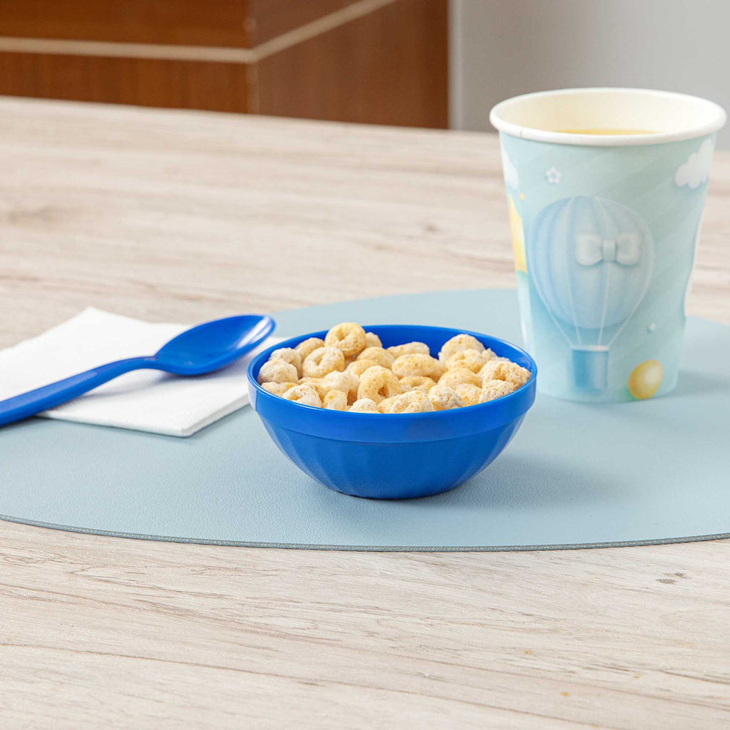 RW Kids 7 oz Round Blue Plastic Bowl - 4" x 4" x 7" - 10 count box