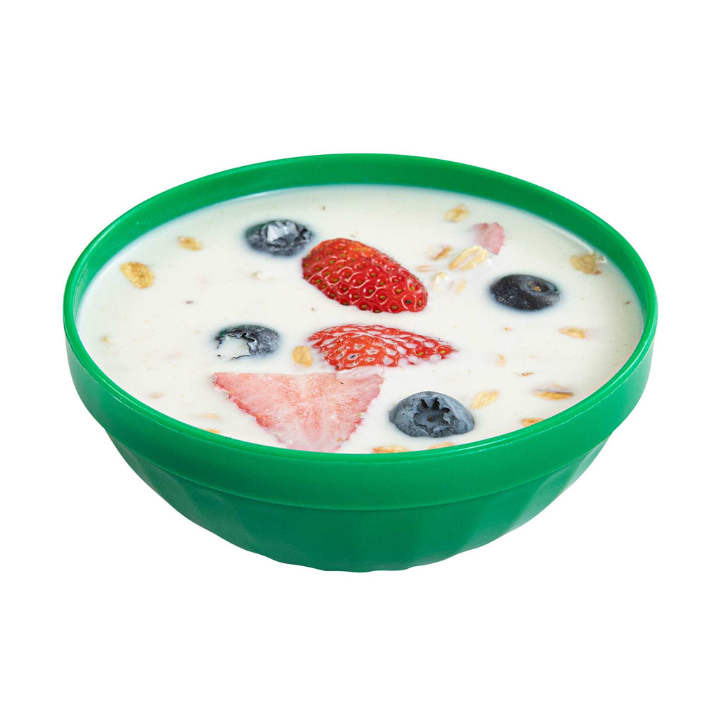 RW Kids 7 oz Round Green Plastic Bowl - 4" x 4" x 7" - 10 count box