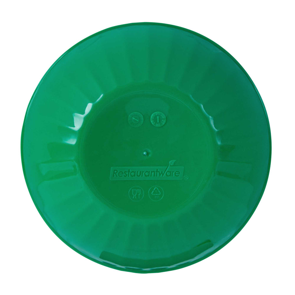 RW Kids 7 oz Round Green Plastic Bowl - 4" x 4" x 7" - 10 count box