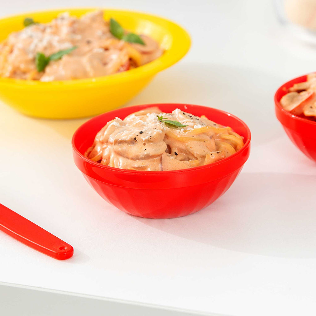RW Kids 7 oz Round Red Plastic Bowl - 4" x 4" x 7" - 10 count box