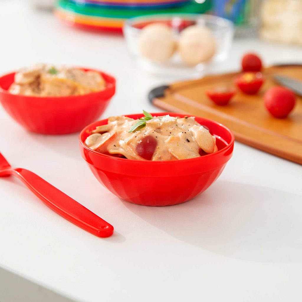 RW Kids 7 oz Round Red Plastic Bowl - 4" x 4" x 7" - 10 count box
