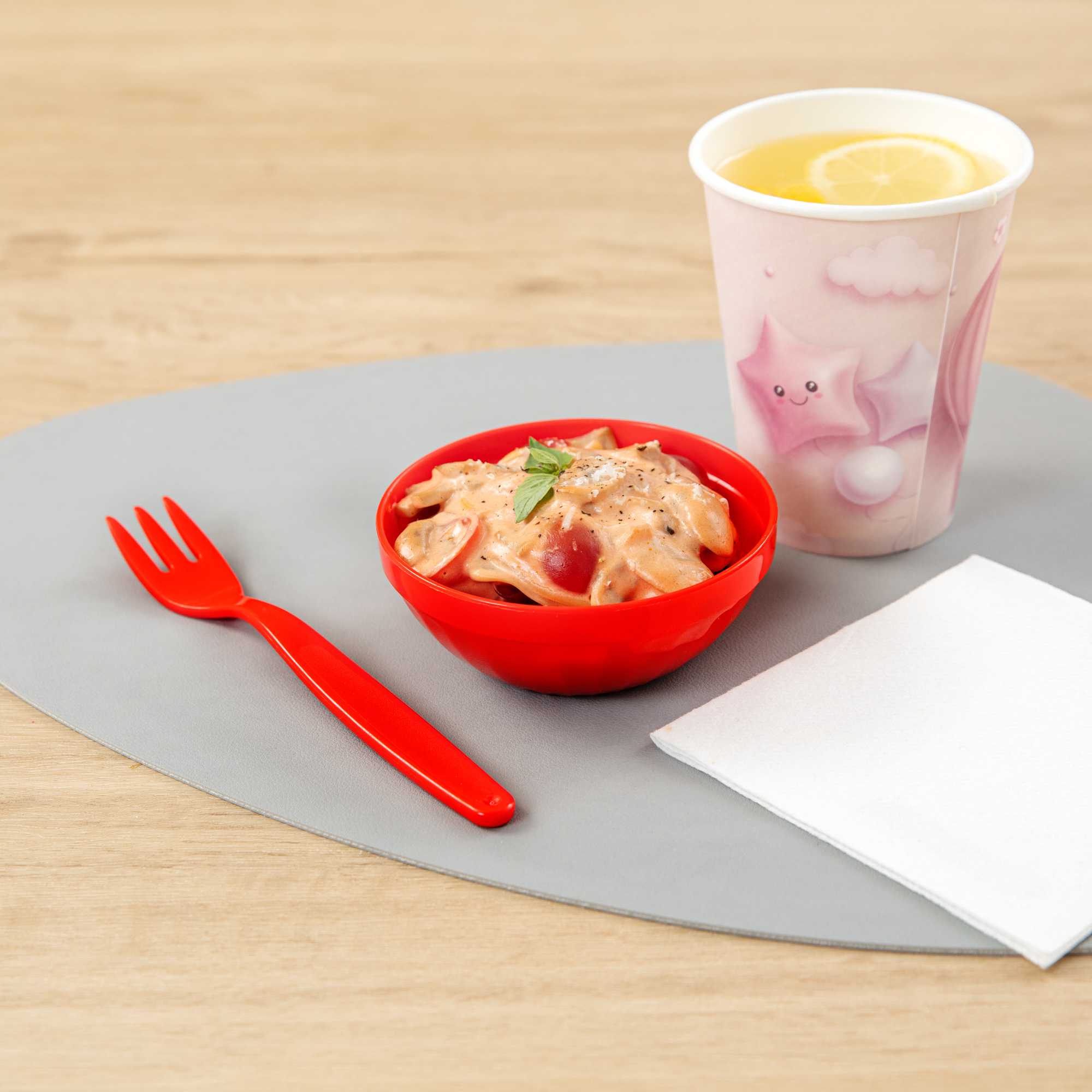 RW Kids 7 oz Round Red Plastic Bowl - 4" x 4" x 7" - 10 count box