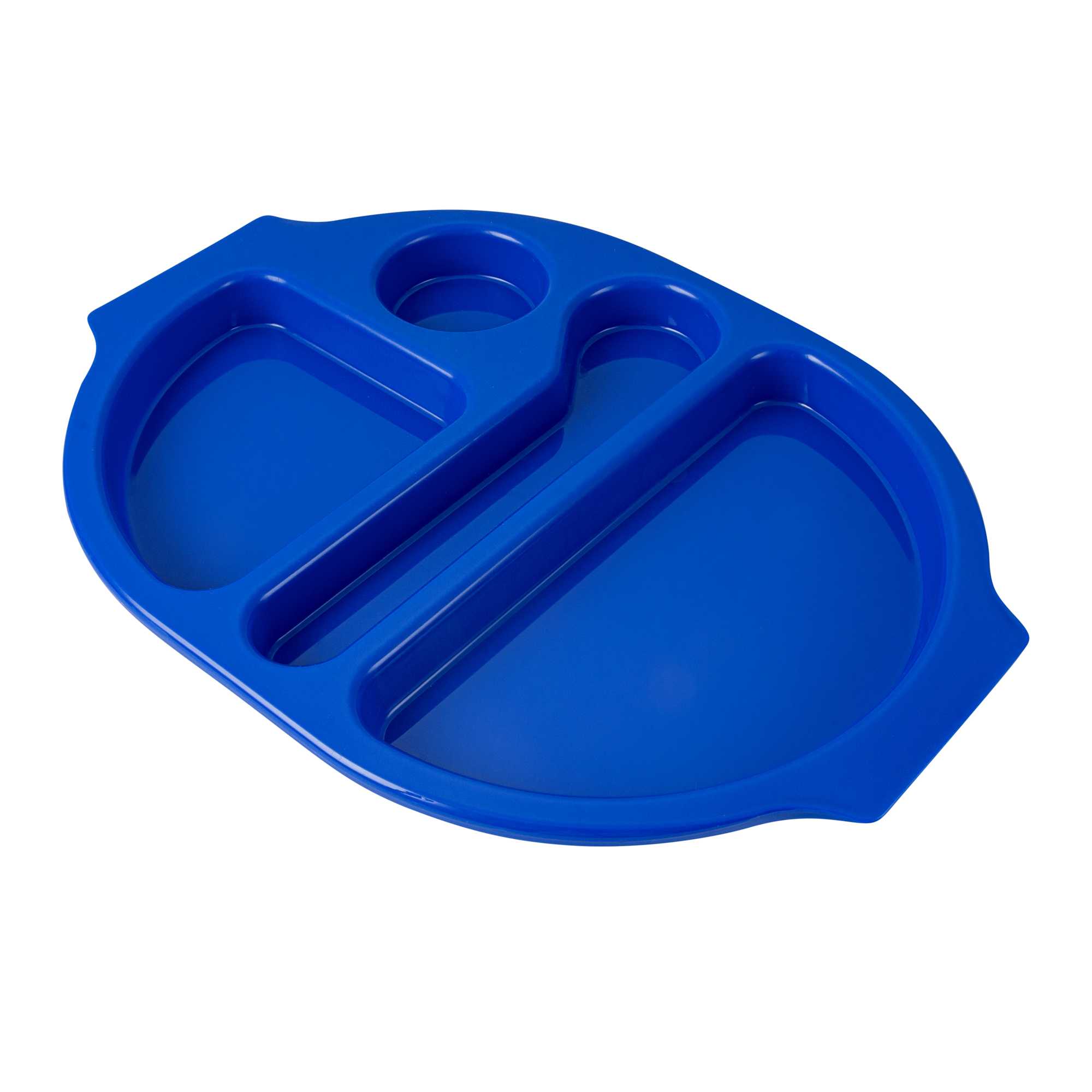 RW Kids Blue Plastic Lunch Tray - 4 Compartments - 14 3/4" x 11" x 1" - 10 count box