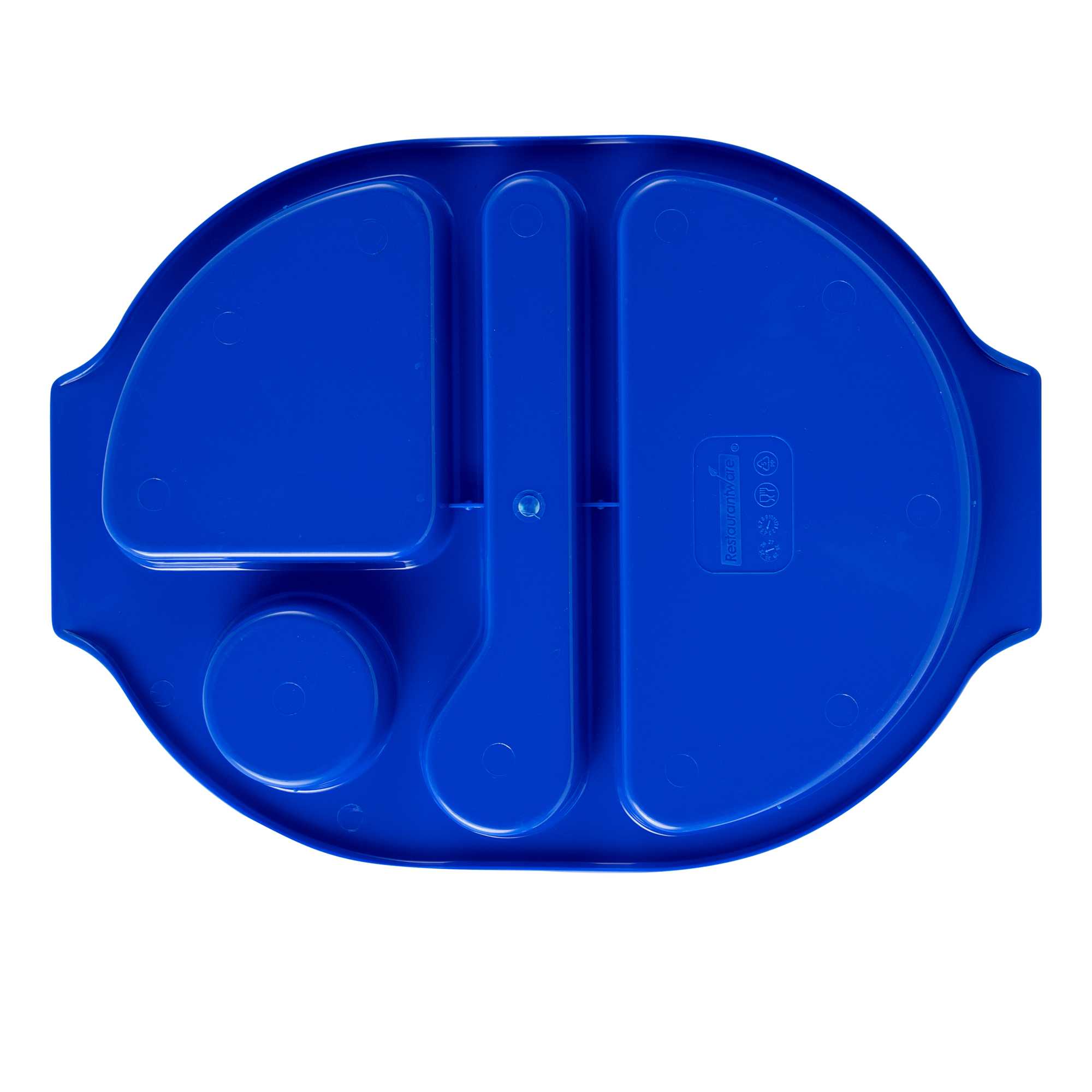 RW Kids Blue Plastic Lunch Tray - 4 Compartments - 14 3/4" x 11" x 1" - 10 count box