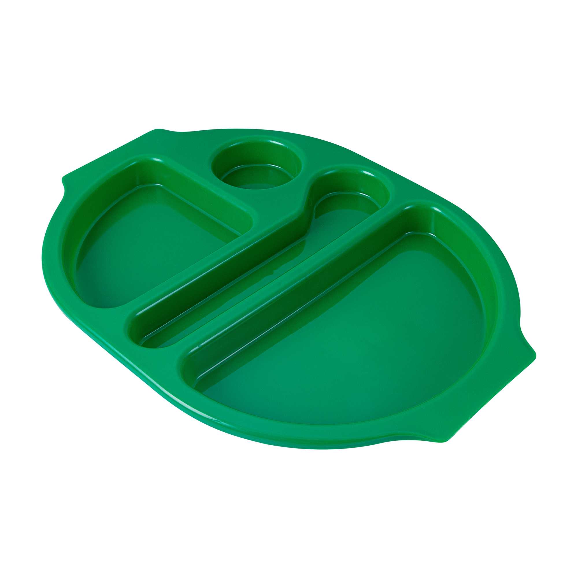 RW Kids Green Plastic Lunch Tray - 4 Compartments - 14 3/4" x 11" x 1" - 10 count box
