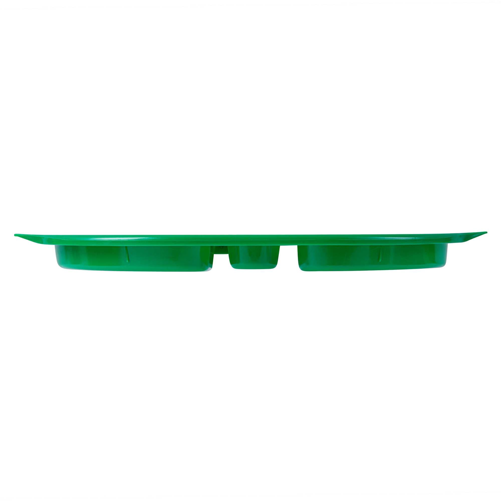RW Kids Green Plastic Lunch Tray - 4 Compartments - 14 3/4" x 11" x 1" - 10 count box