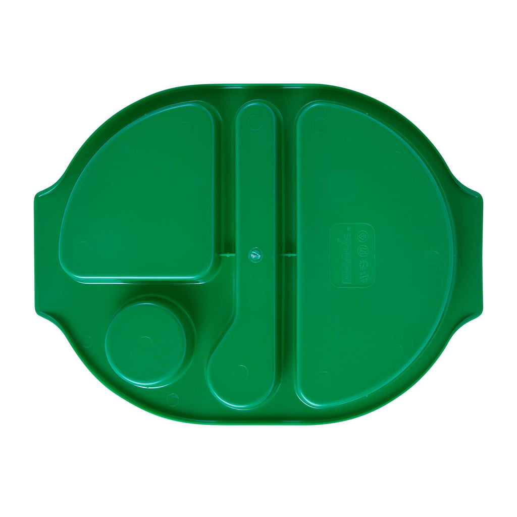 RW Kids Green Plastic Lunch Tray - 4 Compartments - 14 3/4" x 11" x 1" - 10 count box